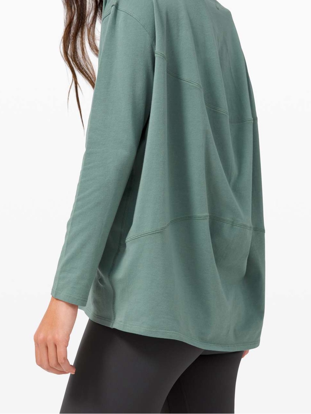 lululemon athletica Long Sleeve V-Neck Top in Olive Green - Picture 2 of 7